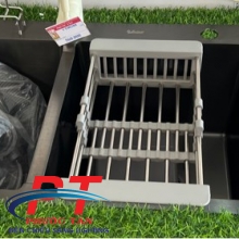 Chậu rửa chén Nano 10048, 2 hộc 1 cánh có hố rác