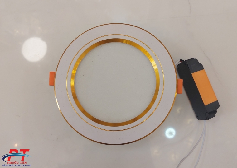 Đèn Lon 9w viền vàng